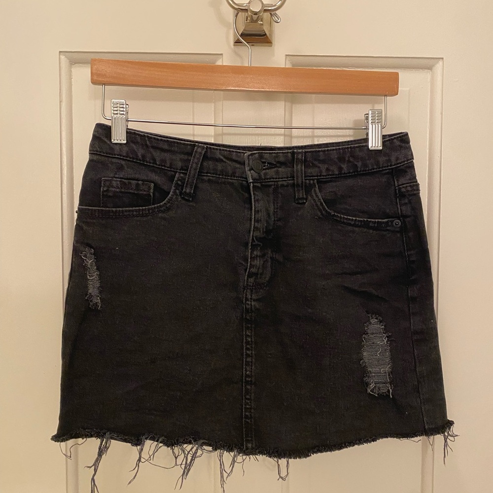 Mossimo Supply Co. Black Distressed Mini Skirt